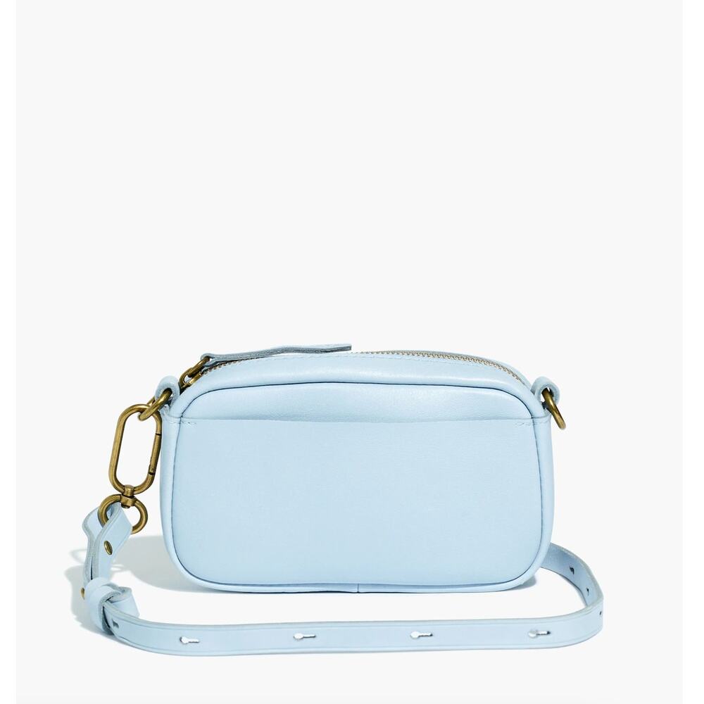 MADEWELL The Leather Carabiner Mini Crossbody Bag Dusty Pool Blue